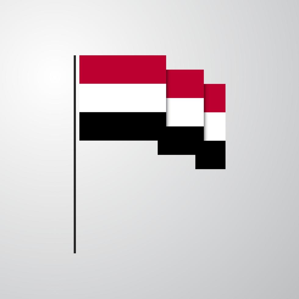 Yemen waving Flag creative background vector