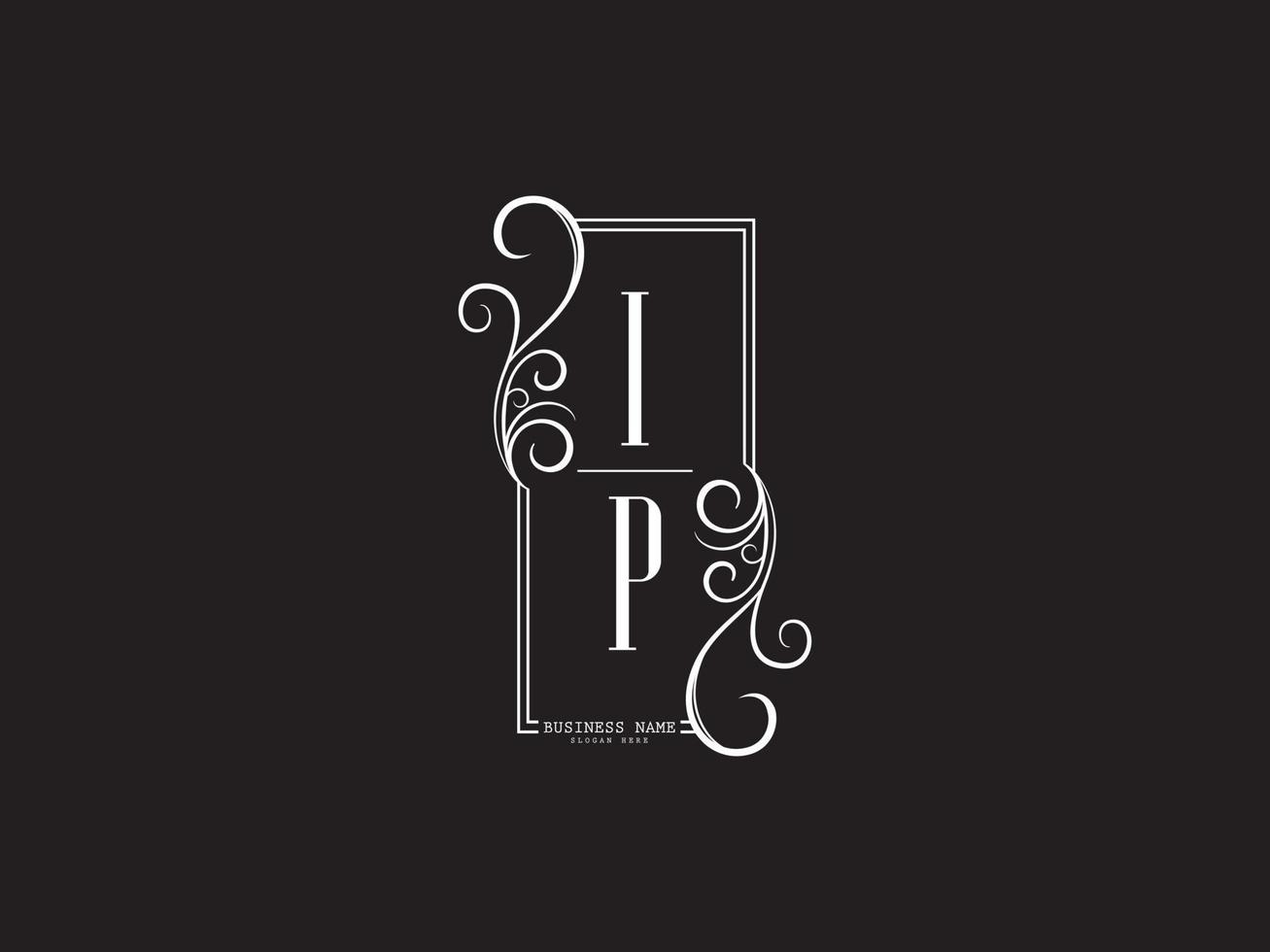 Typography IP Logo, Luxury Ip pi Logo Letter Vector