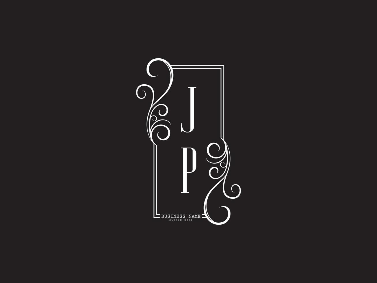 Initials Jp pj Logo Icon, Creative Jp Luxury Letter Logo Image Design vector