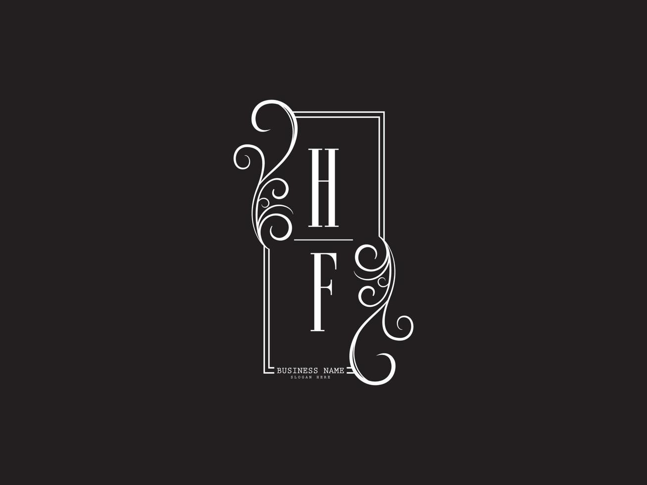 Minimalist Hf fh Luxury Logo Letter Vector Image Design