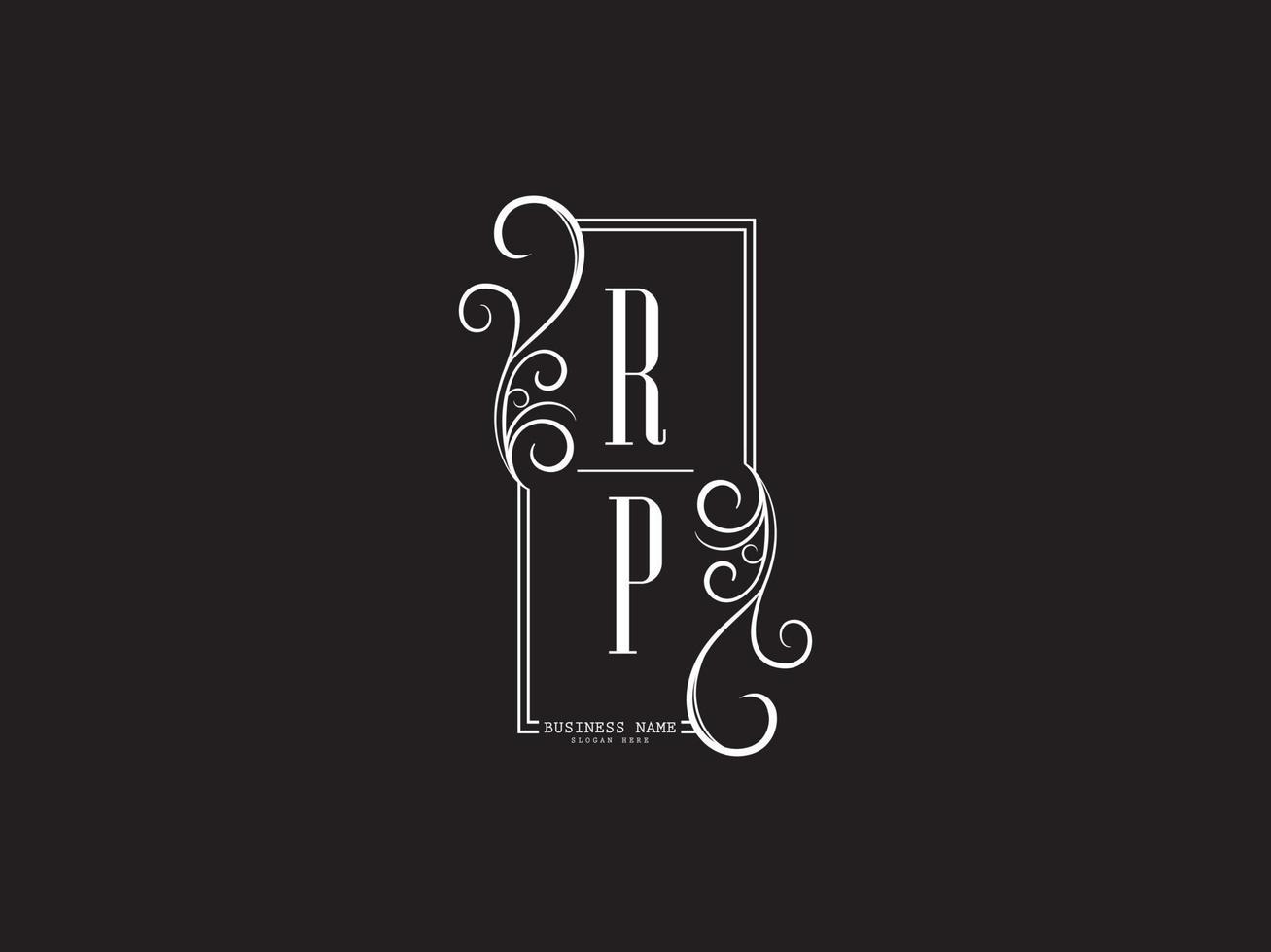 Monogram RP r p Luxury Logo Letter Vector Icon Design