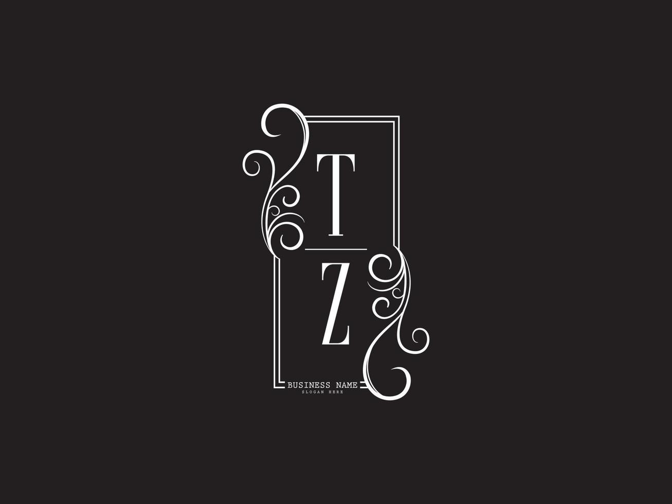 logotipo de la letra tz, monograma del logotipo de letras de lujo abstracto tz vector