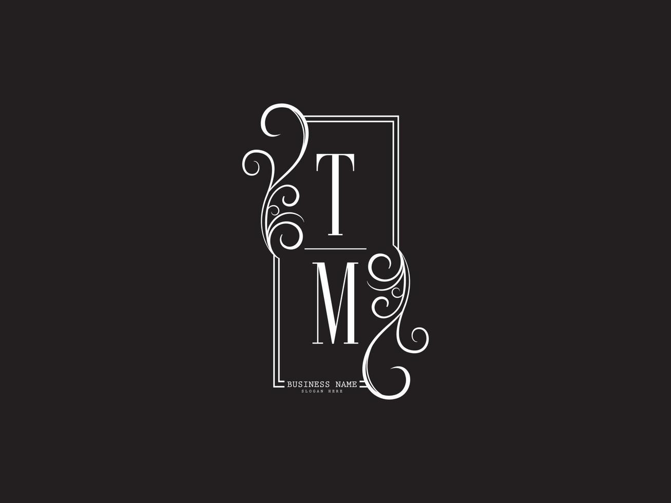 logotipo de la letra tm, monograma del logotipo de letras de lujo abstracto tm vector