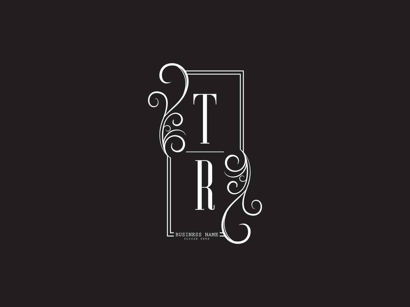 logotipo de la letra tr, monograma del logotipo de letras de lujo abstracto tr vector