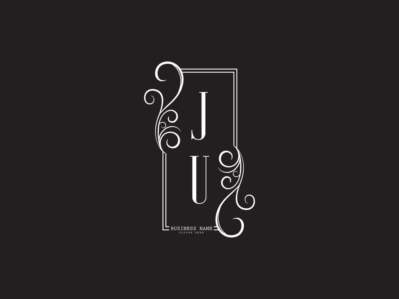 Initials Ju uj Logo Icon, Creative Ju Luxury Letter Logo Image Design vector