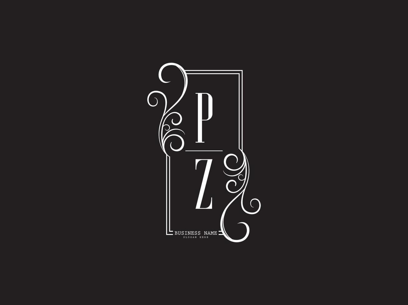 Initials PZ Luxury Logo Letter Vector