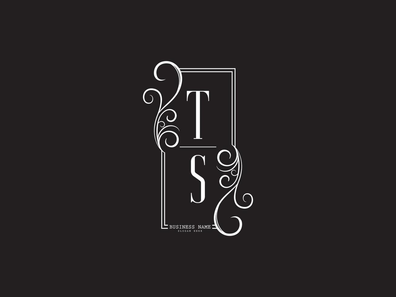 logotipo de la letra ts, monograma del logotipo de letras de lujo abstracto ts vector