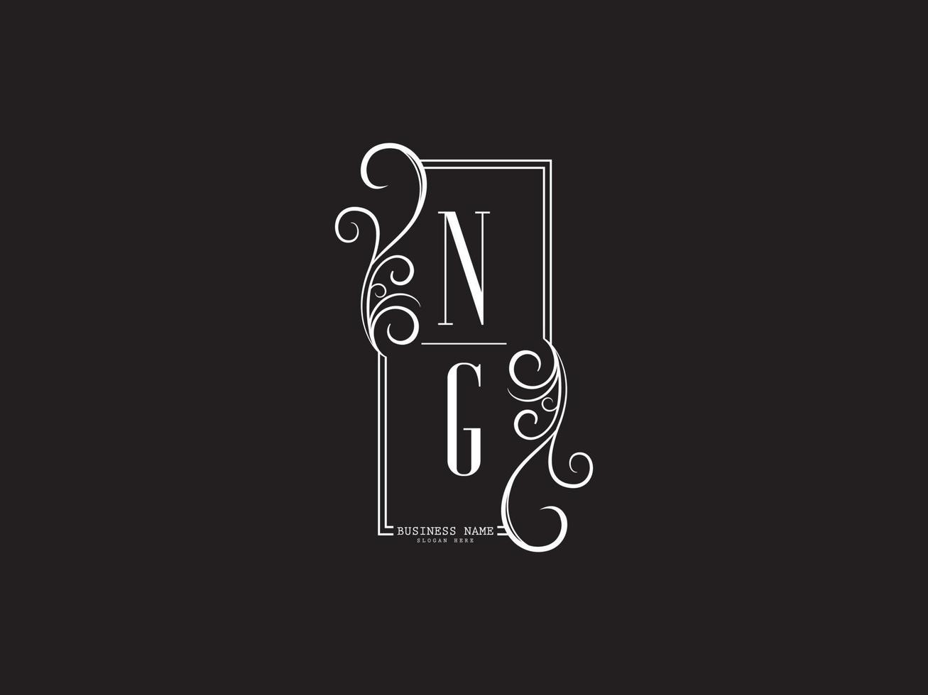 Beautiful NG Luxury Logo, New Ng gn Black White Letter Logo Design vector