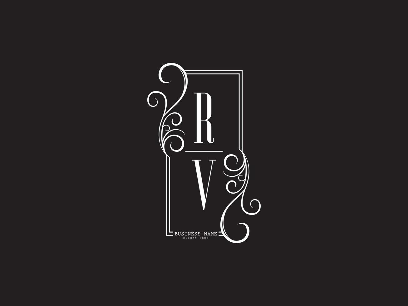 monograma rv rv logotipo de lujo carta vector icono diseño