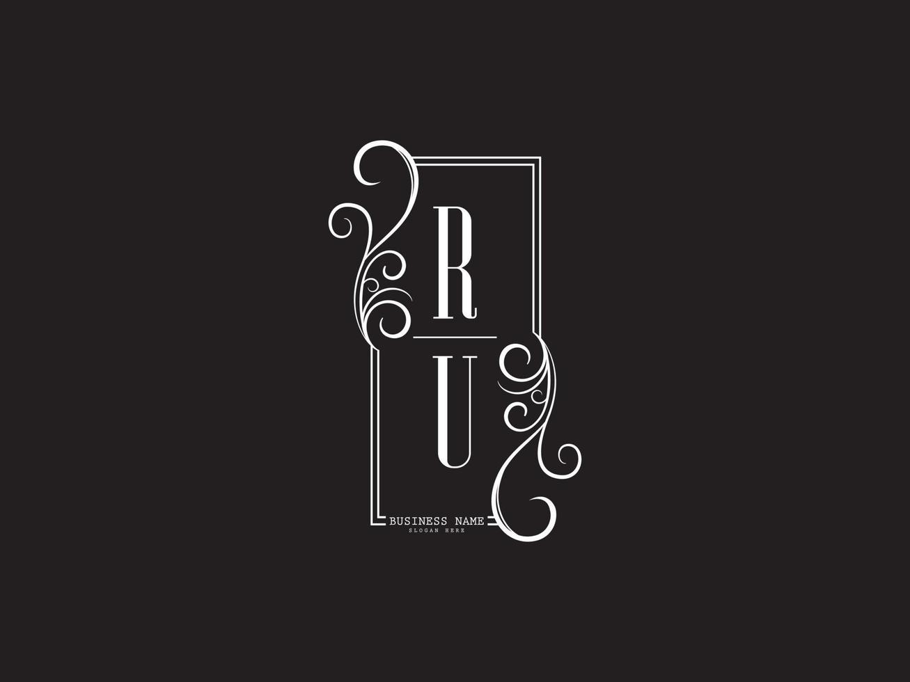 Monogram RU r u Luxury Logo Letter Vector Icon Design