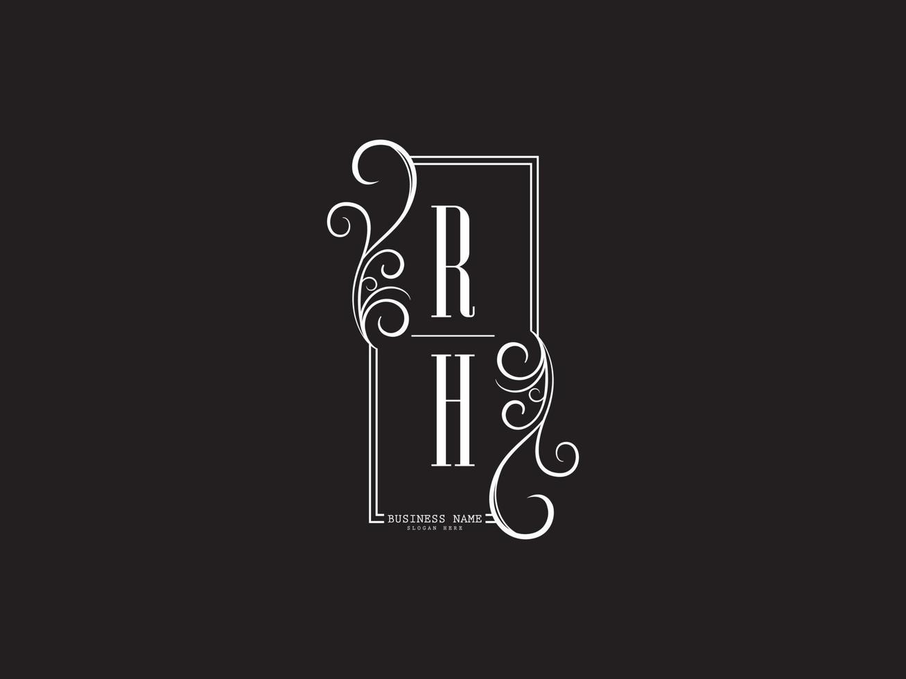 monograma rh rh lujo logo carta vector icono diseño