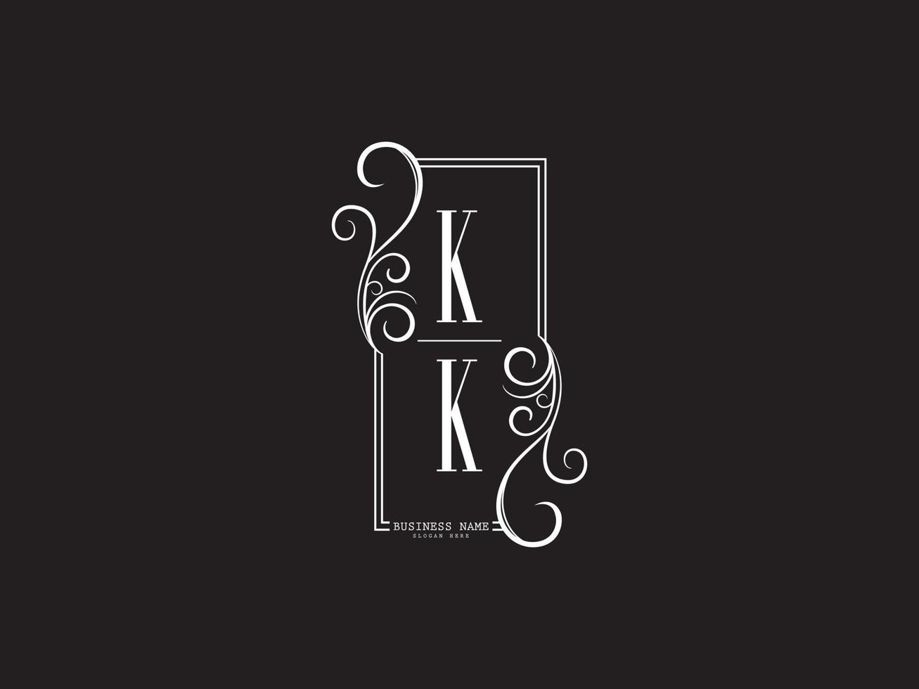 icono de logotipo premium kk kk, iniciales kk diseño de logotipo de letra de lujo vector