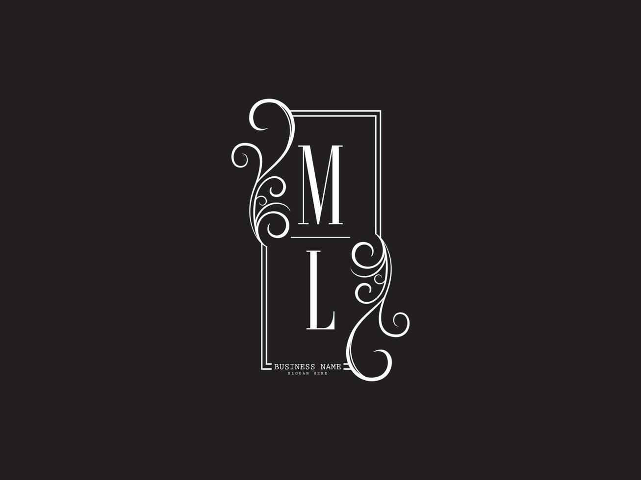 Modern ML Logo Icon, Initials Ml lm Luxury Logo Letter Design vector