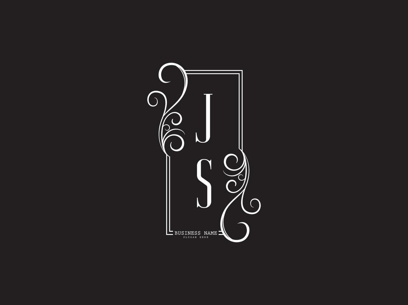 Initials Js sj Logo Icon, Creative Js Luxury Letter Logo Image Design vector