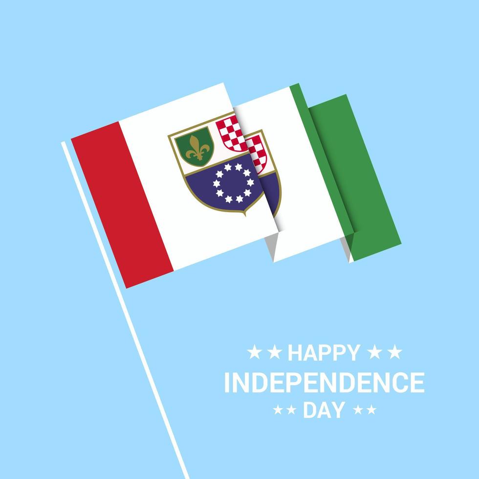 Bosnia and Herzegovina Independence day typographic design with flag vector