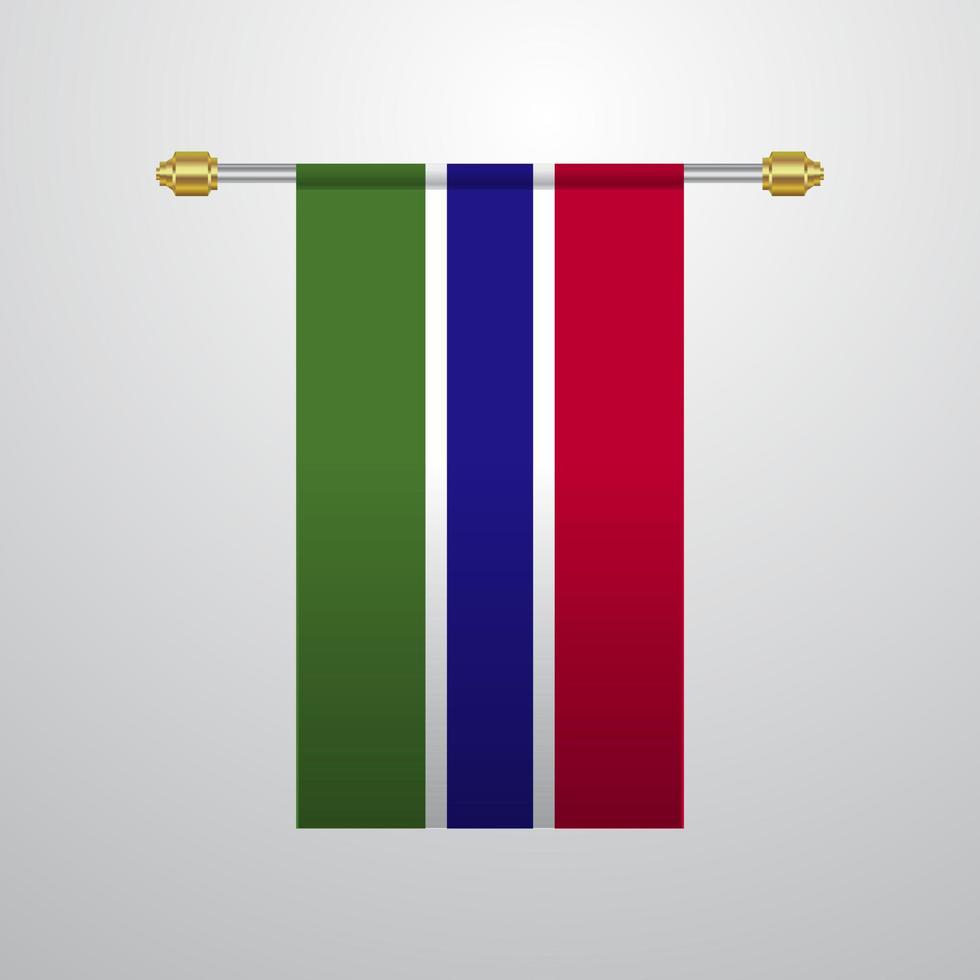 Gambia hanging Flag vector