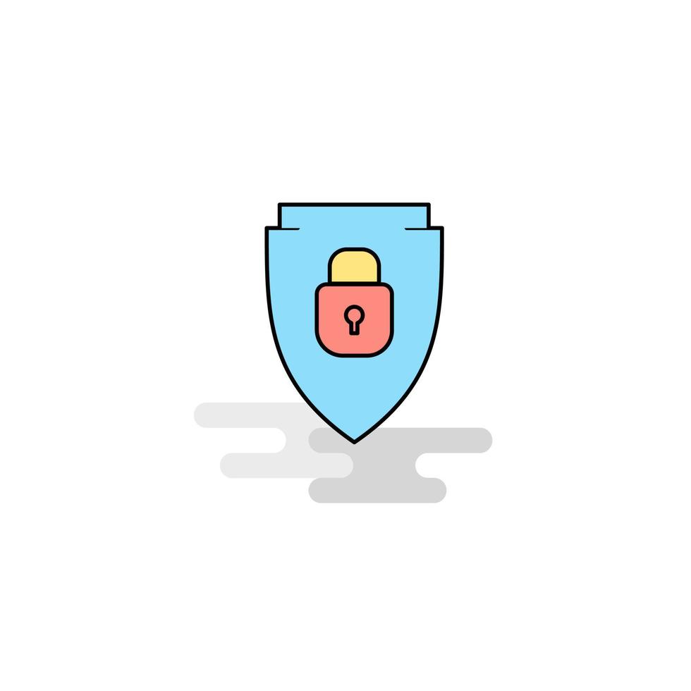 Flat Protected shield Icon Vector