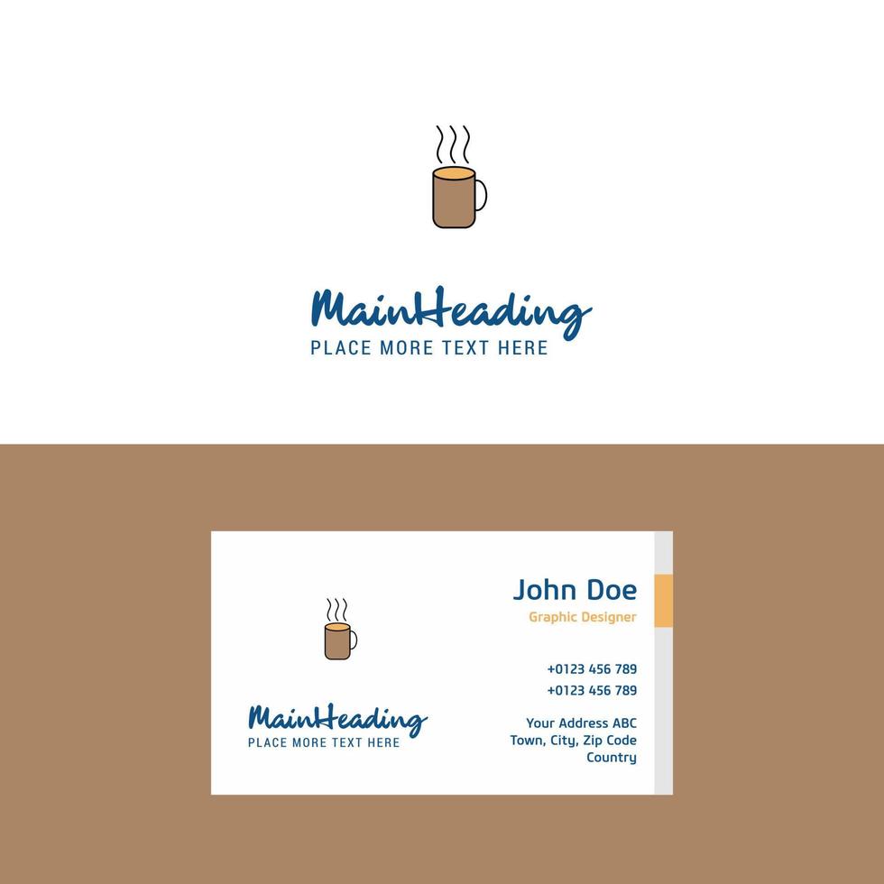 Flat Coffee Logo and Visiting Card Template Busienss Concept Logo Design vector