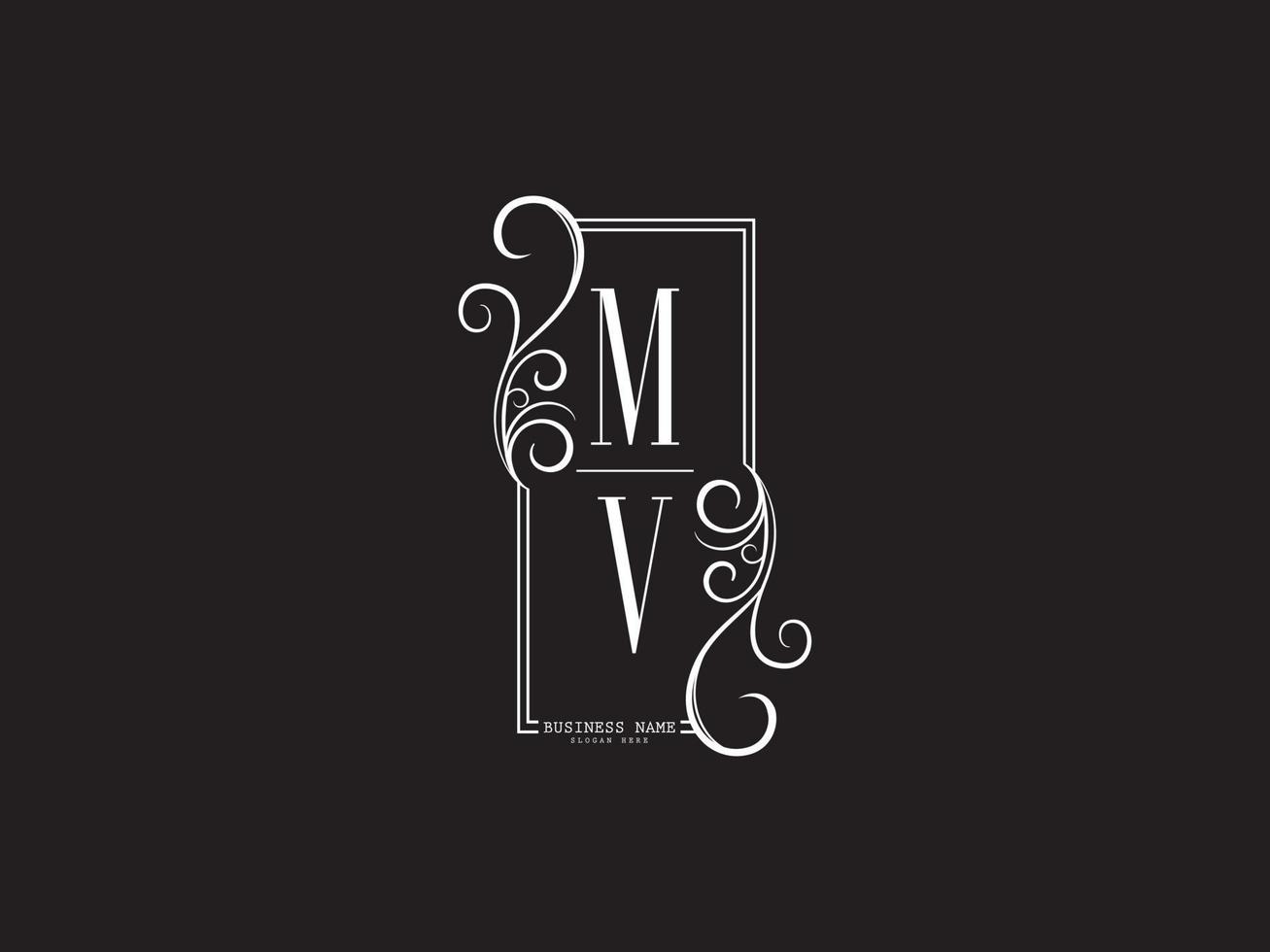 Modern MV Logo Icon, Initials Mv vm Luxury Logo Letter Design vector