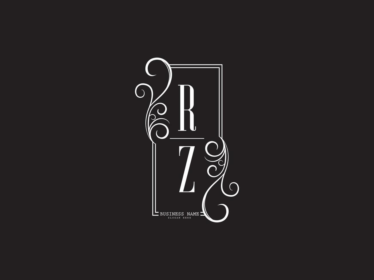 Monogram RZ r z Luxury Logo Letter Vector Icon Design