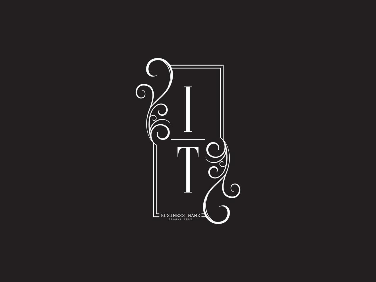 Typography IT Logo, Luxury It ti Logo Letter Vector