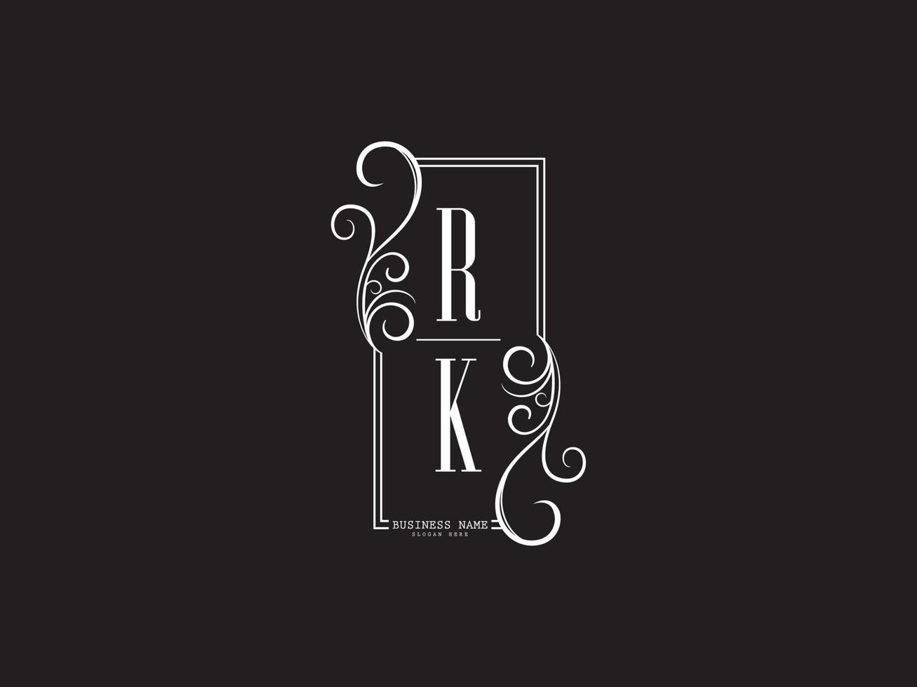 Monogram Rk r k Luxury Logo Letter Vector Icon Design