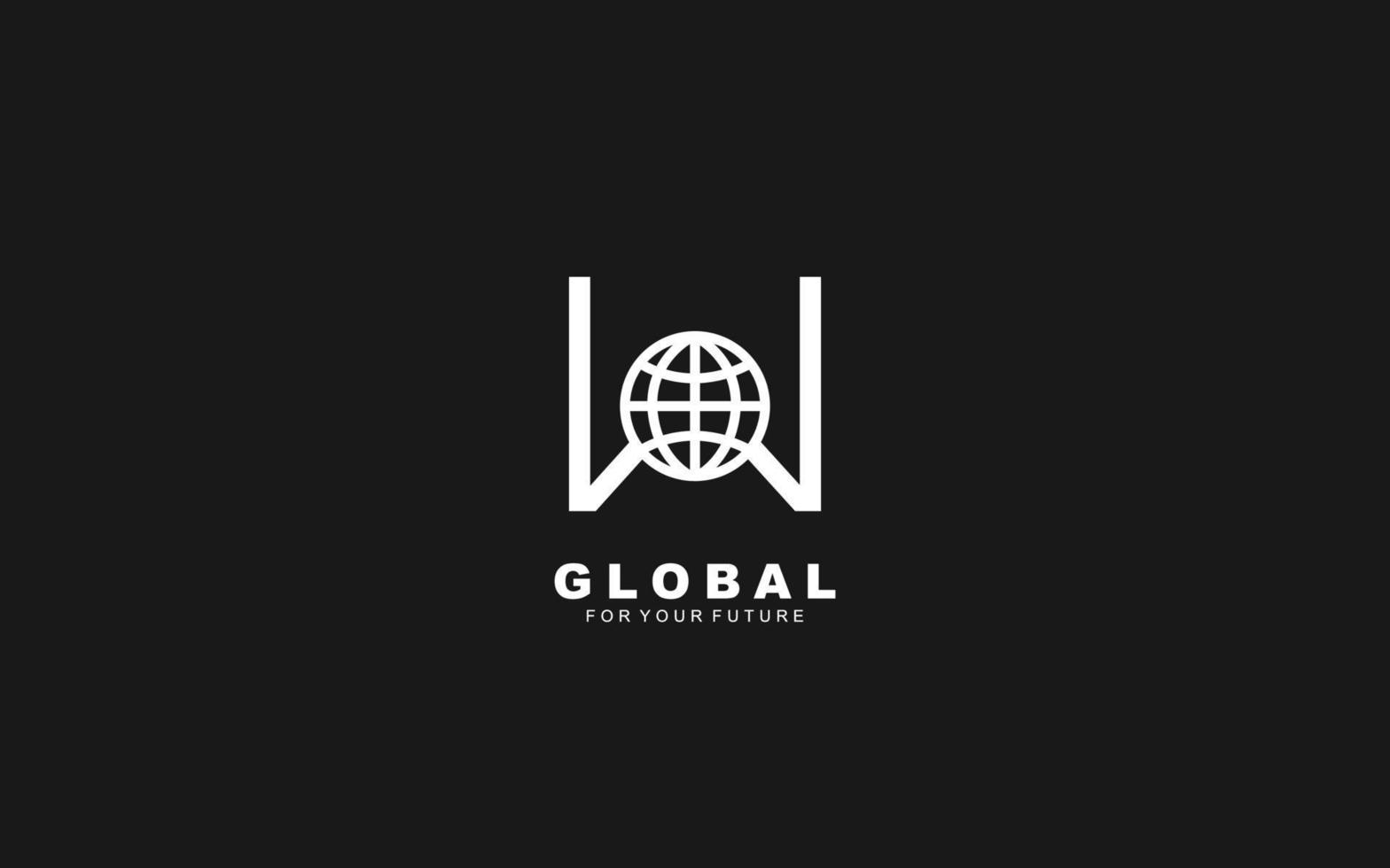 W logo GLOBE for identity. NETWORK template vector illustration for your brand.