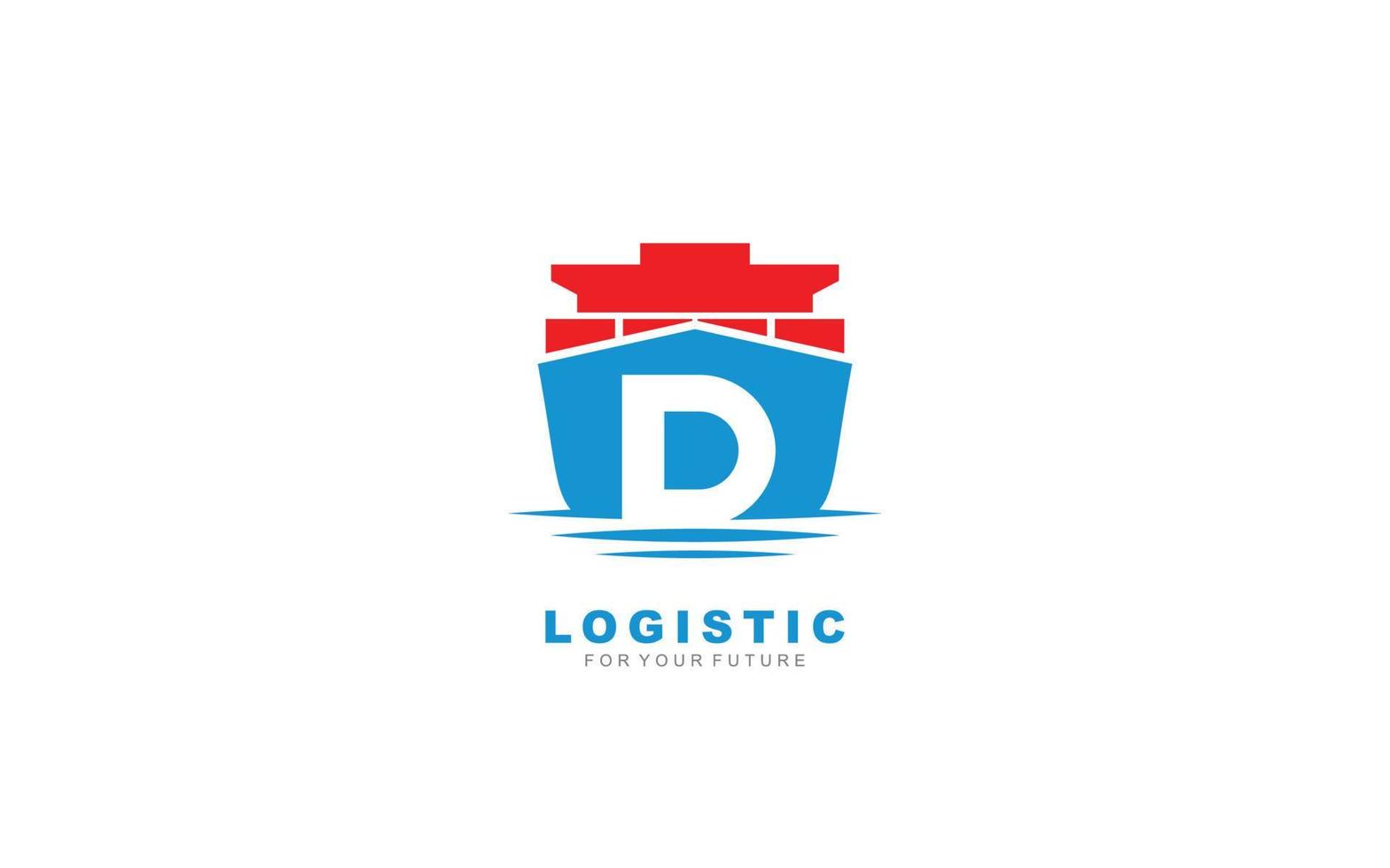 D logo logistic for branding company. shipping template vector illustration for your brand.