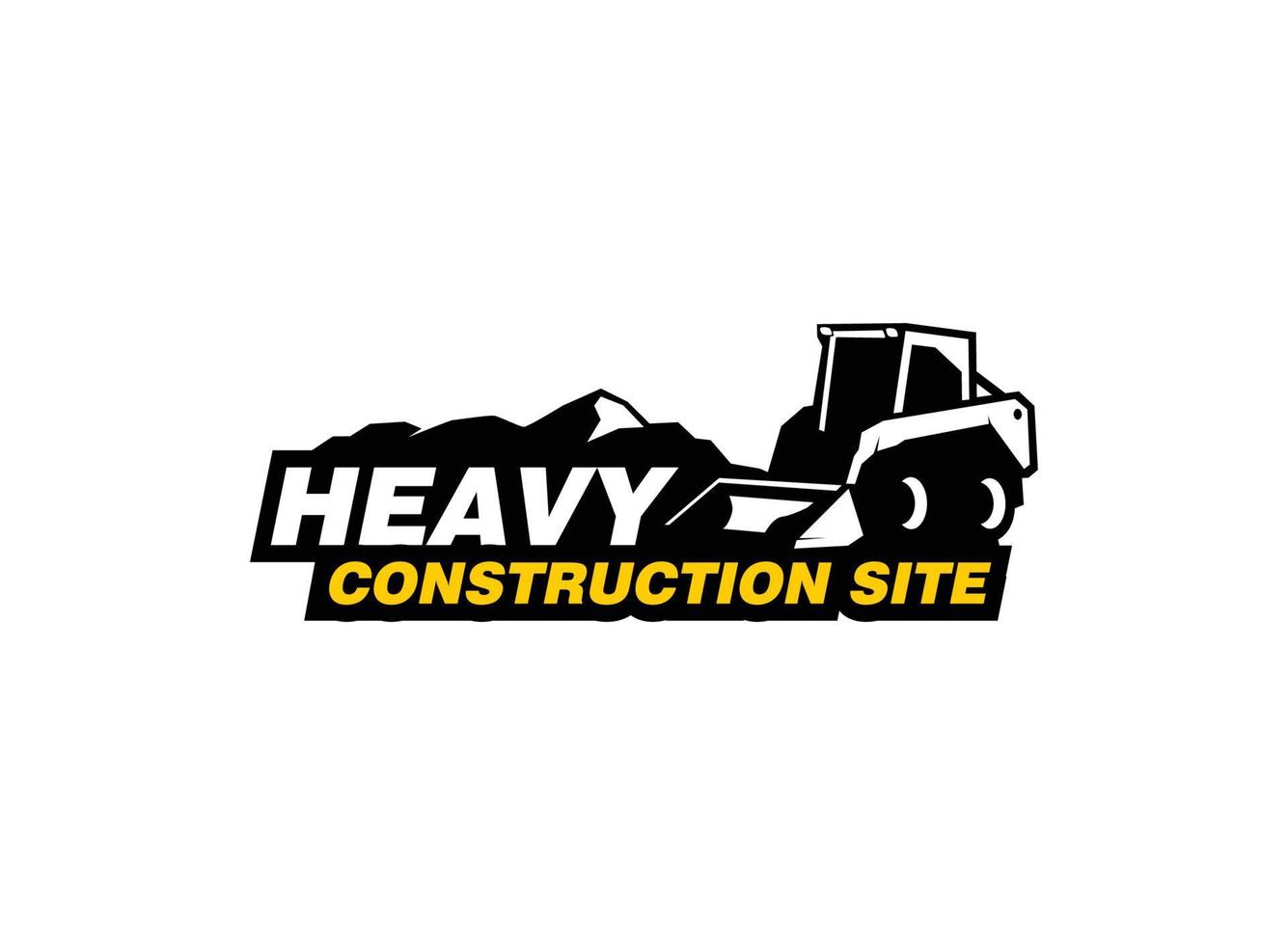 Skid steer and land clearing logo vector for construction company. Heavy equipment template vector illustration for your brand.