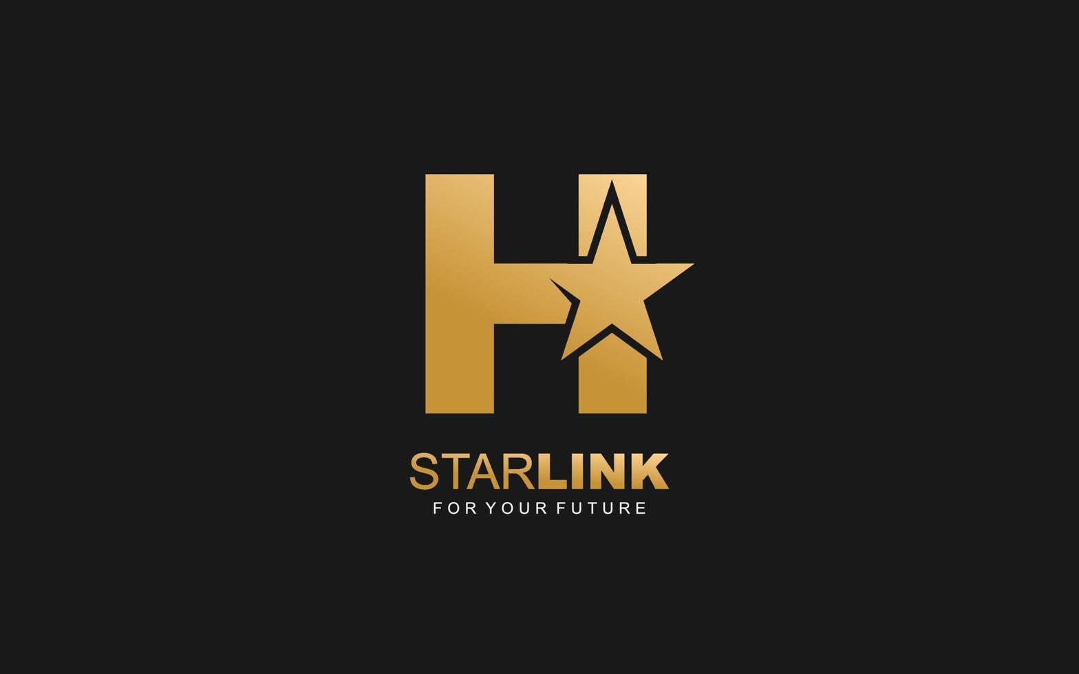 estrella del logotipo h para la empresa de marca. ilustración de vector de plantilla de carta para su marca.