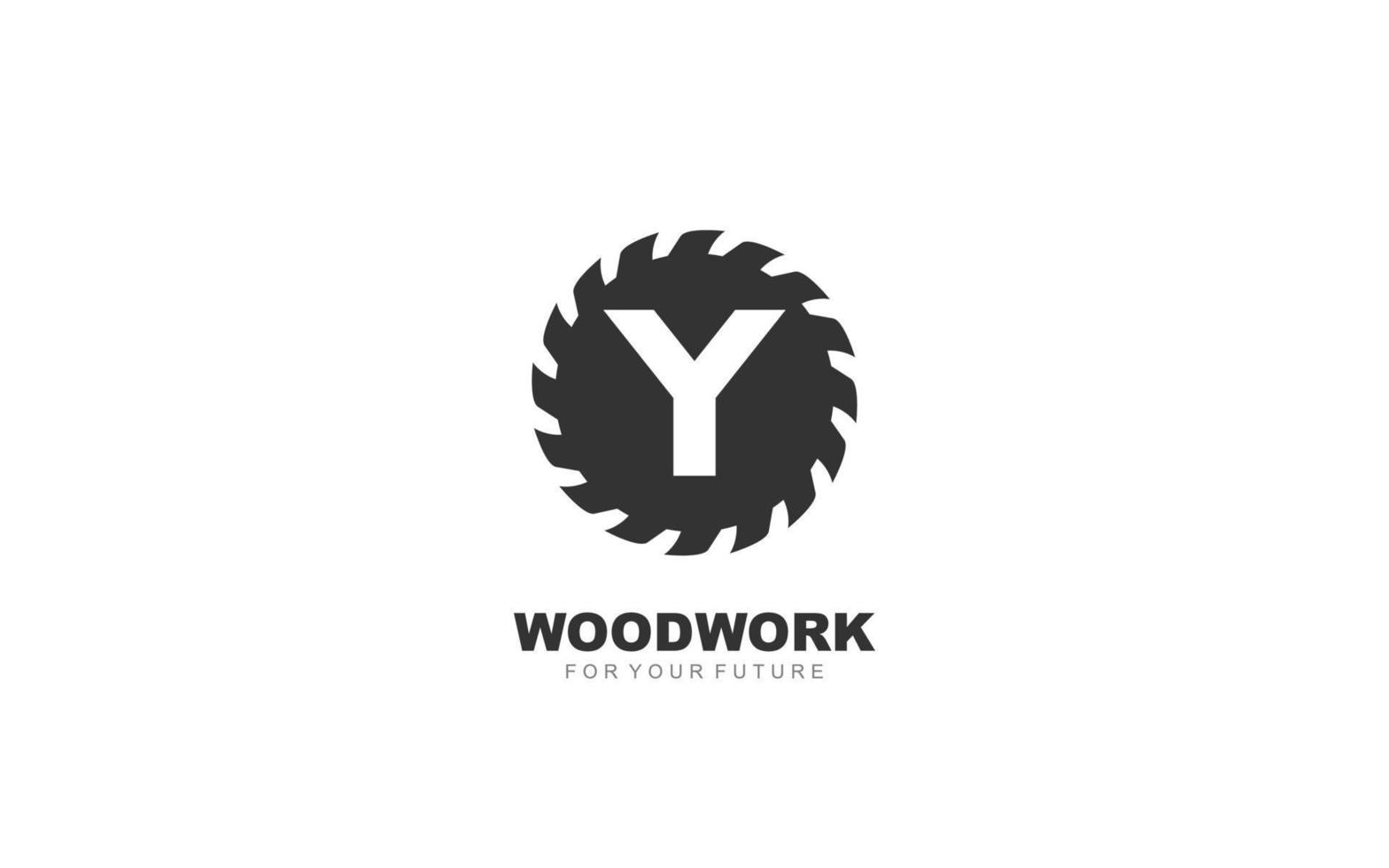 Y logo sawmill vector for woodworking company. initial letter carpentry template vector illustration for your brand.