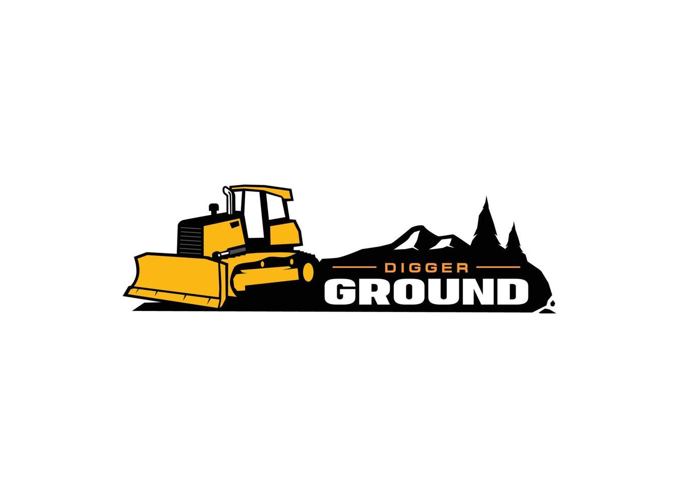 Dozer logo vector for construction company. Heavy equipment template vector illustration for your brand.