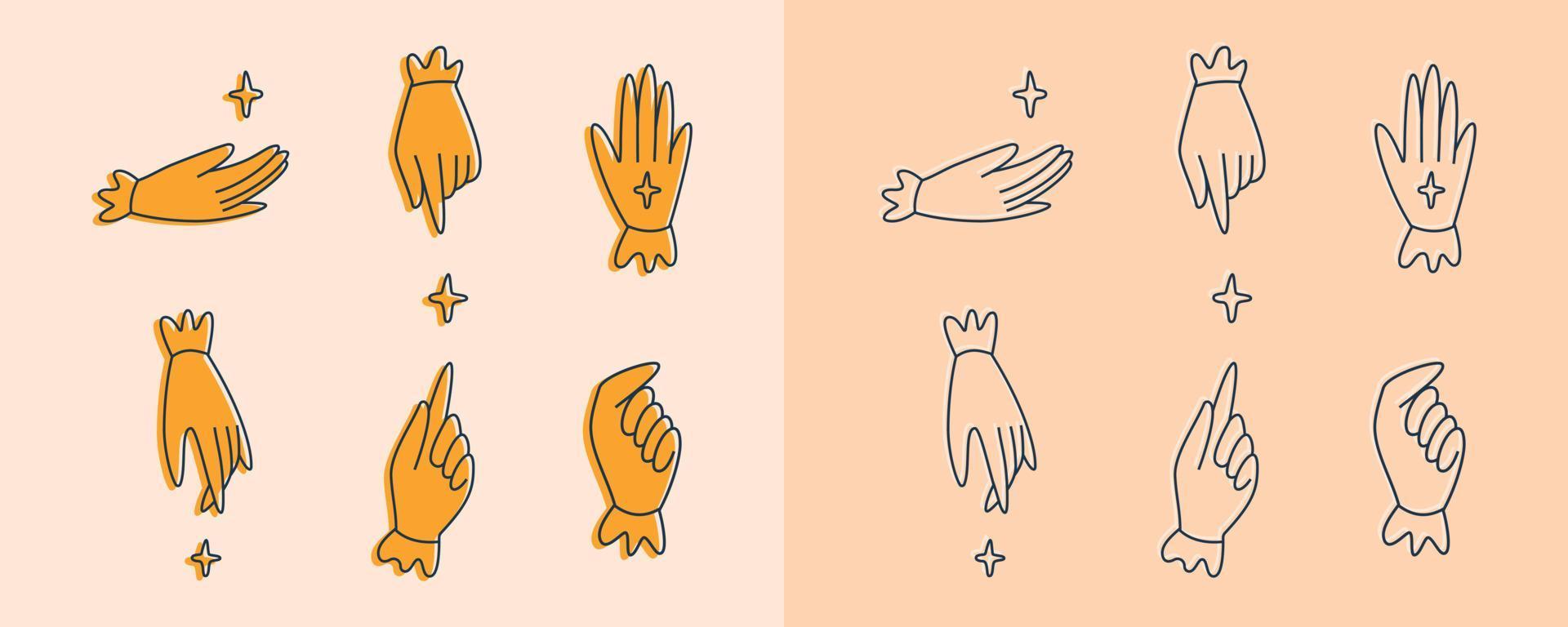 Magic linear hand gestures vector