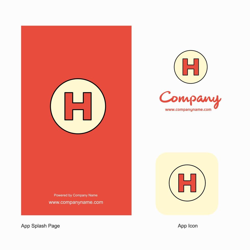 icono de la aplicación del logotipo de la empresa del hospital y diseño de la página de presentación elementos de diseño de aplicaciones comerciales creativas vector