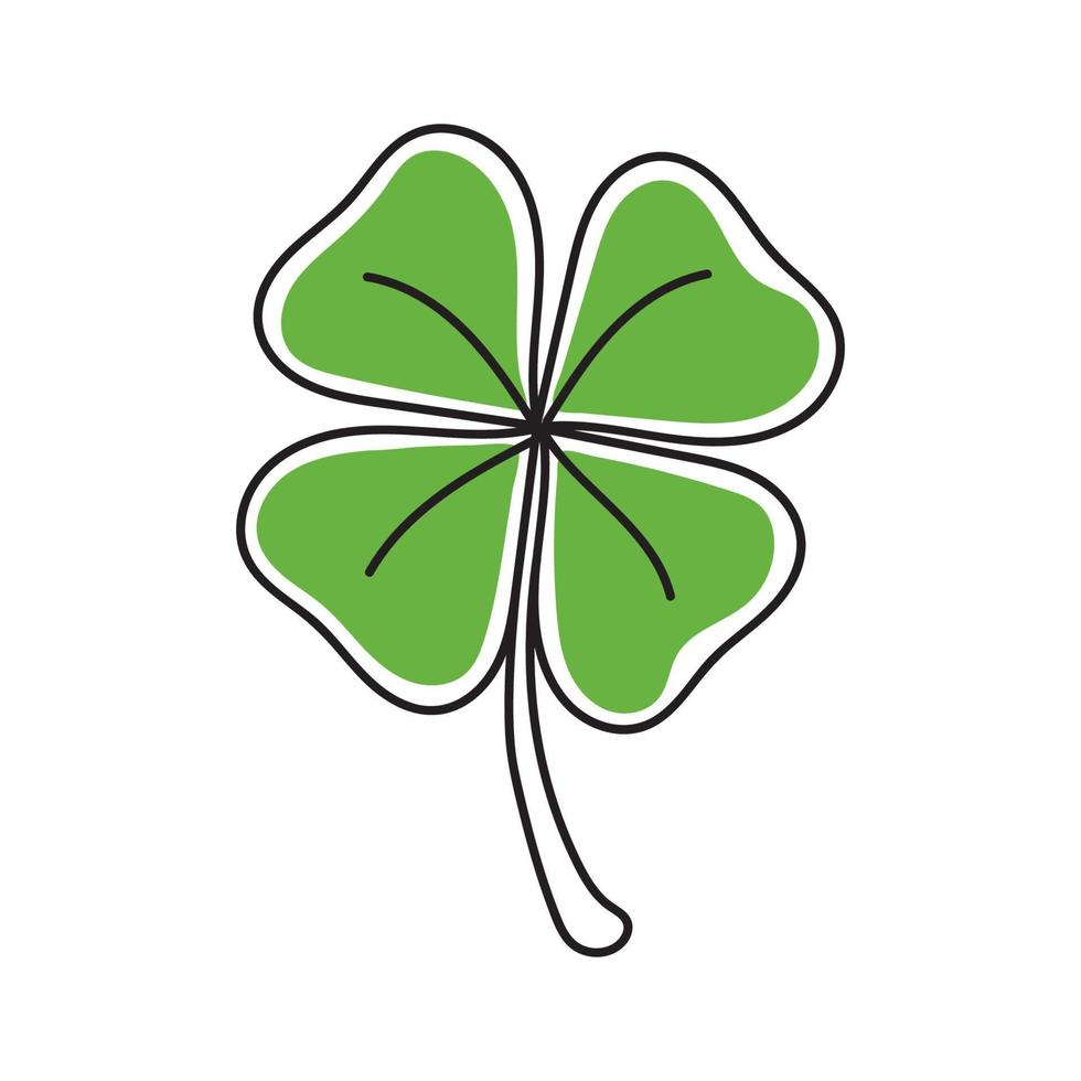 Four leaf clover for good luck vector