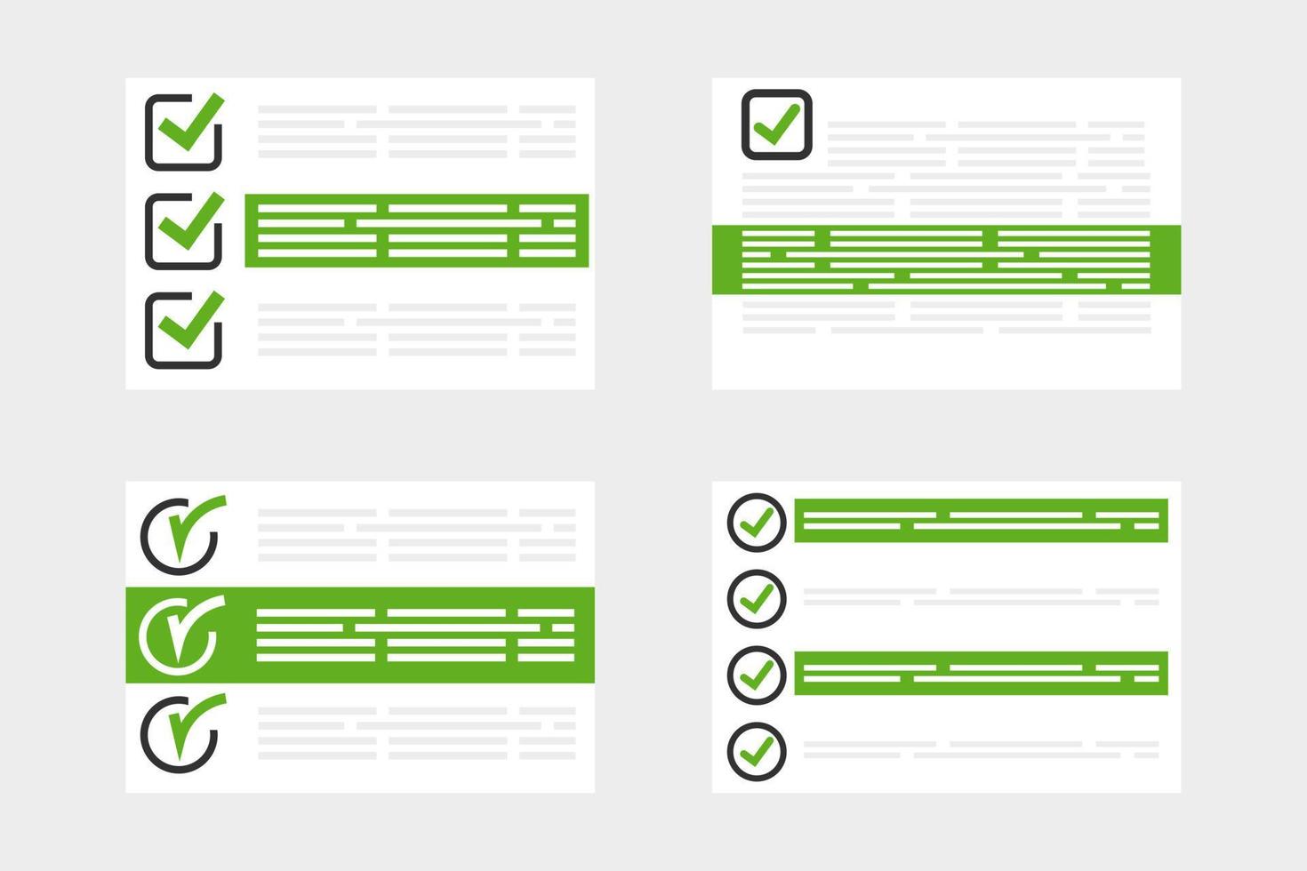 Set of Checklist Window. Vector Illustration