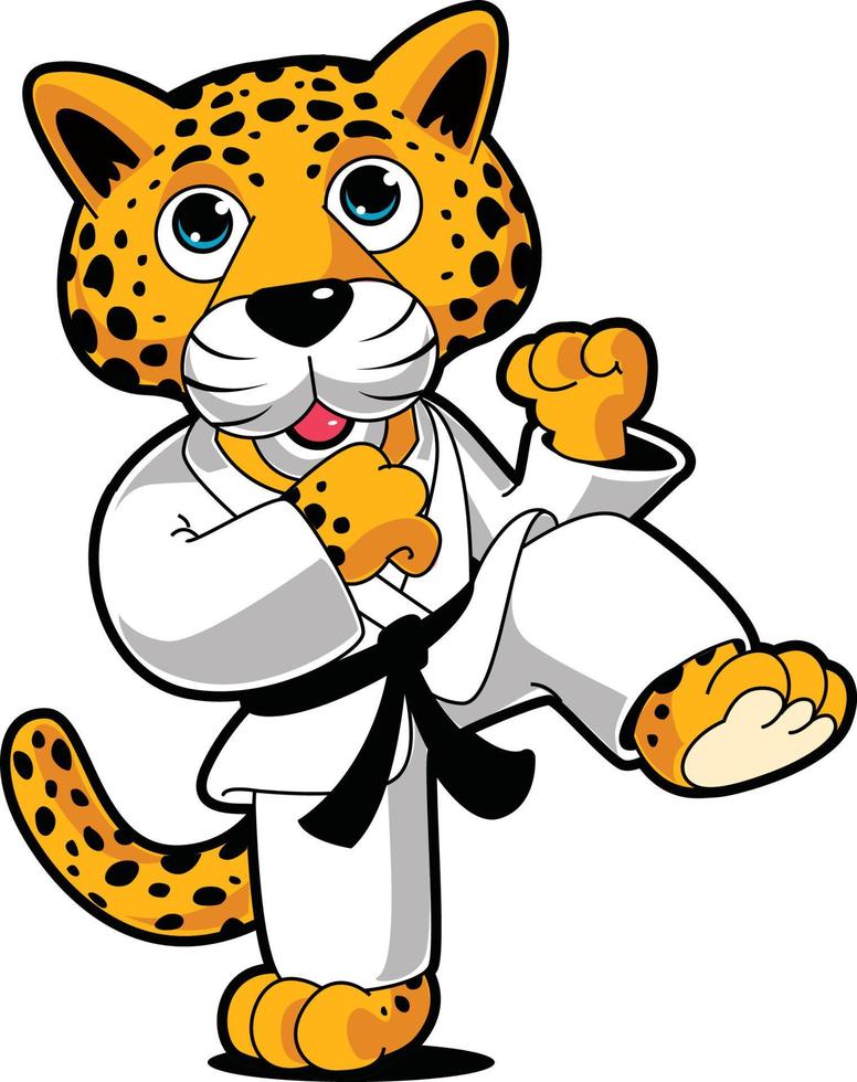 Martial Arts Karate Character dragon panda ninja lion tiger fox monkey vector