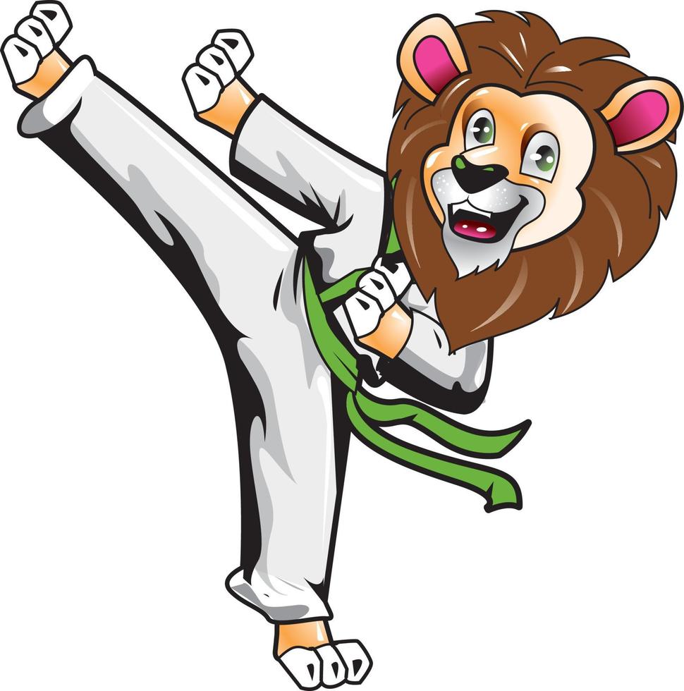 artes marciales kárate personajes dragones panda ninja leones tigre zorros monos vector