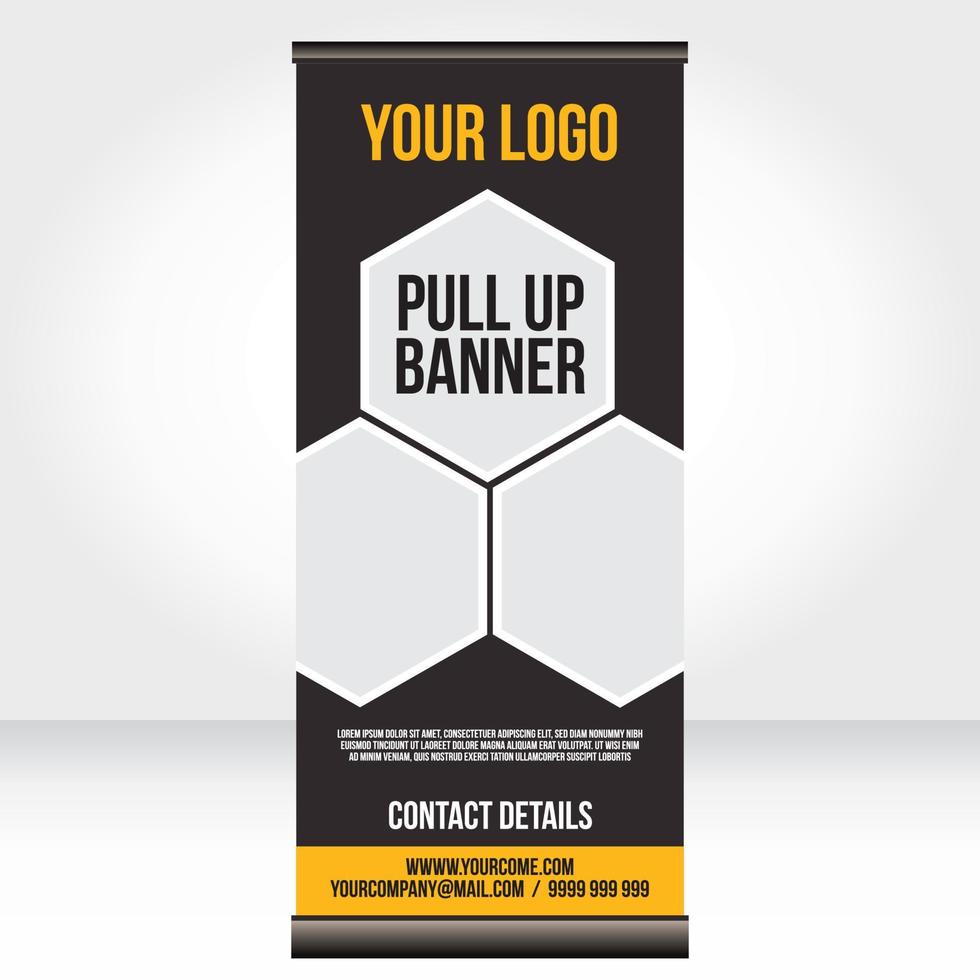 Roll up banner pull up template blank design vector