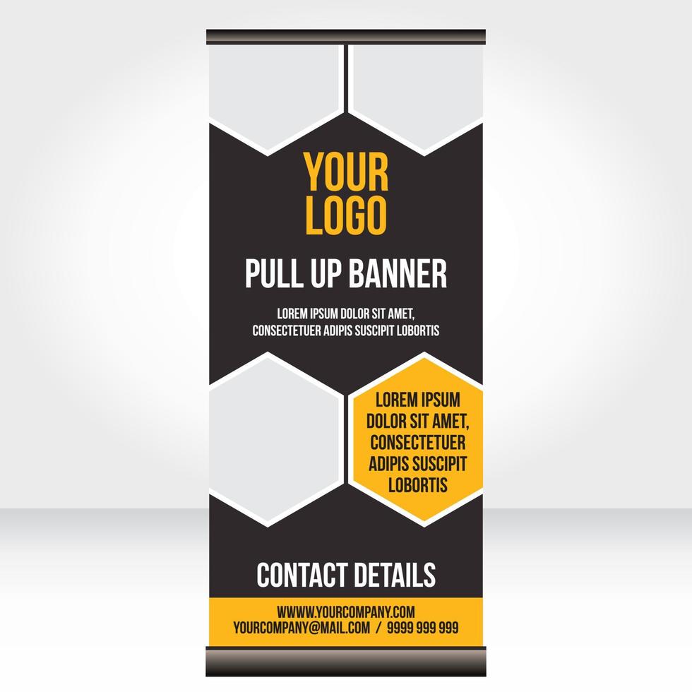 Roll up banner pull up template blank design vector