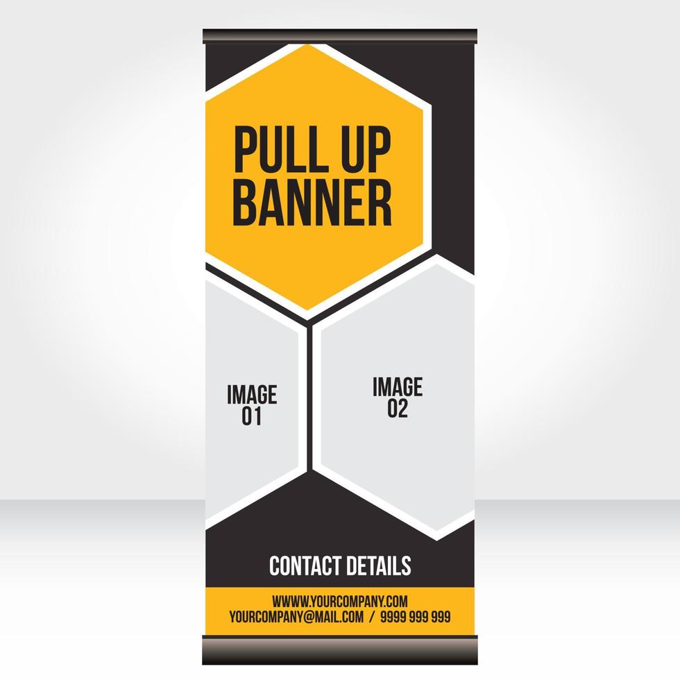 Roll up banner pull up template blank design vector