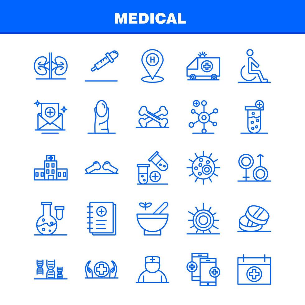 Medical Line Icons Set For Infographics Mobile UXUI Kit And Print Design Include Bandage Plaster Medical Health Care Thermometer Heat Temp Collection Modern Infographic Logo and Pictogram vector