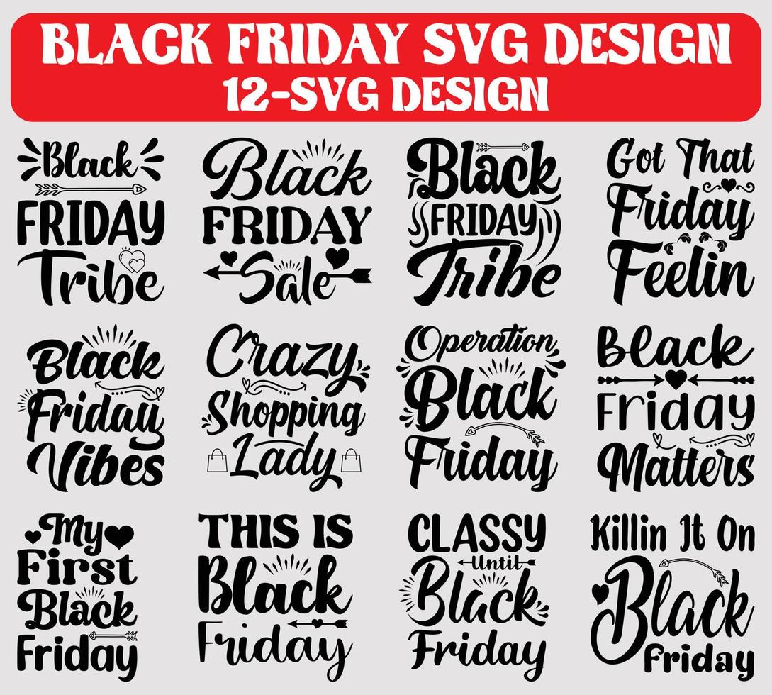 Black Friday bundle SVG Design. vector