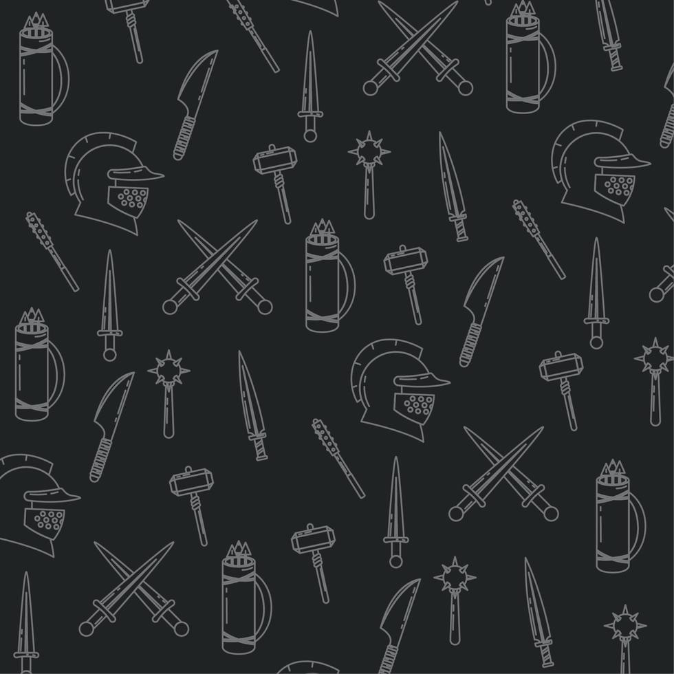 pattern background with medieval weapons icon Vector illustration