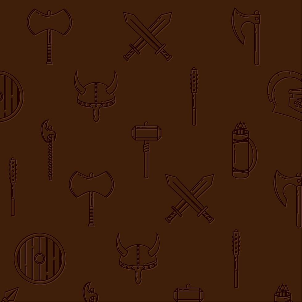 pattern background with medieval weapons icon Vector illustration