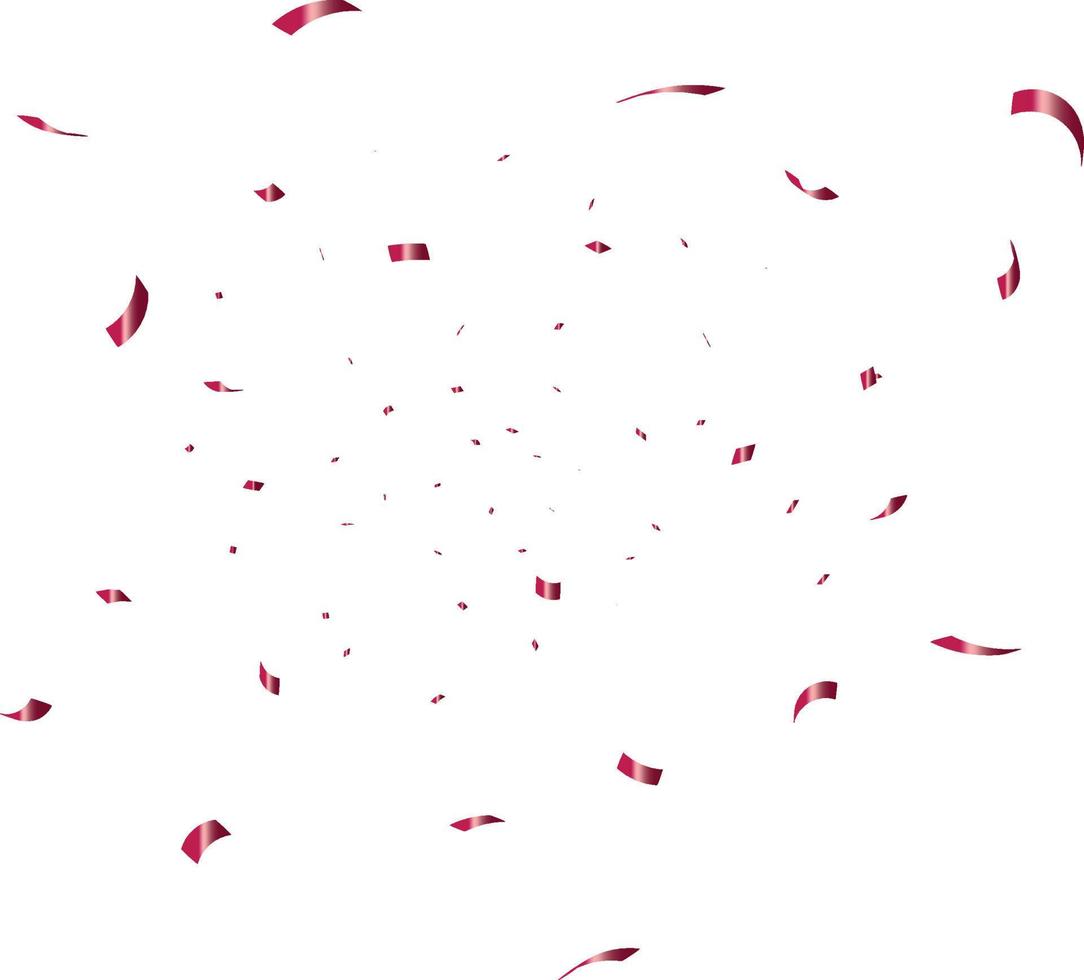 fondo de felicitación con confeti rojo sobre fondo blanco. ilustración vectorial vector