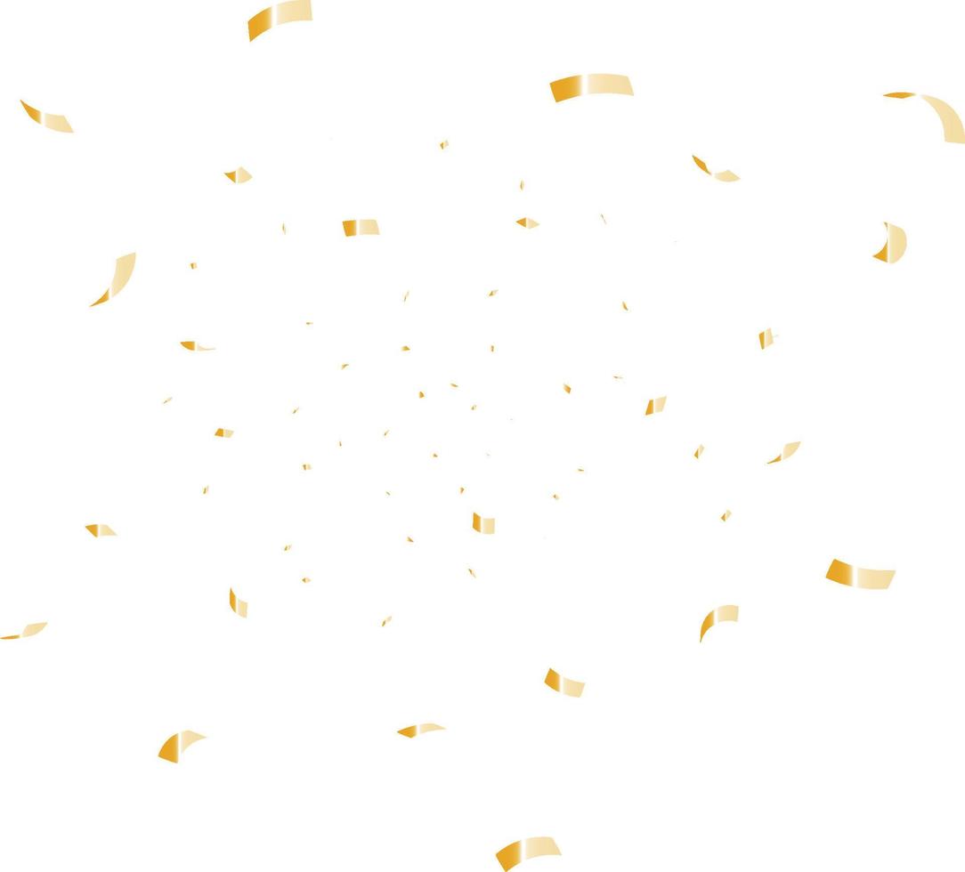 congratulatory background with green confetti on white background. Vector illustration