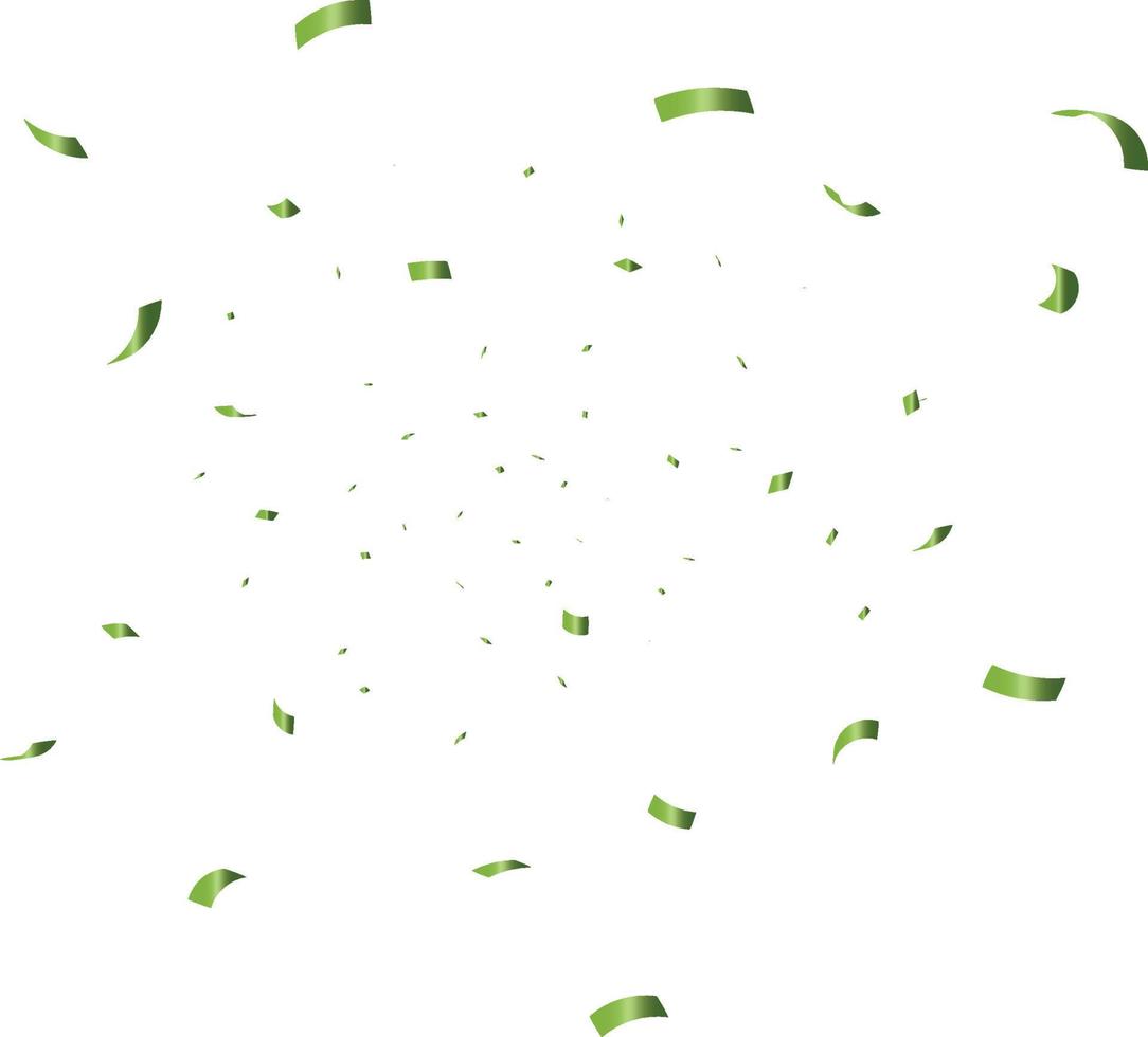 fondo de felicitación con confeti verde sobre fondo blanco. ilustración vectorial vector