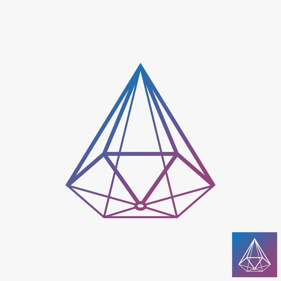 Simple and unique line shape octagonal or prism on 3D imagination image graphic icon logo design abstract concept vector stock. Can be used as symbol related to creative or mathematics