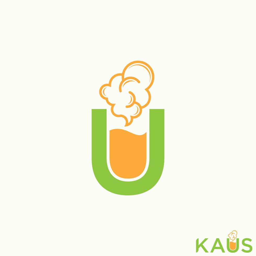 Simple and unique letter or word U sans serif font with fliud chemical smoke image graphic icon logo design abstract concept vector stock. Can be used as symbol related to initial or hot